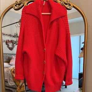 Free People Scarlet Red Women's Cardigan